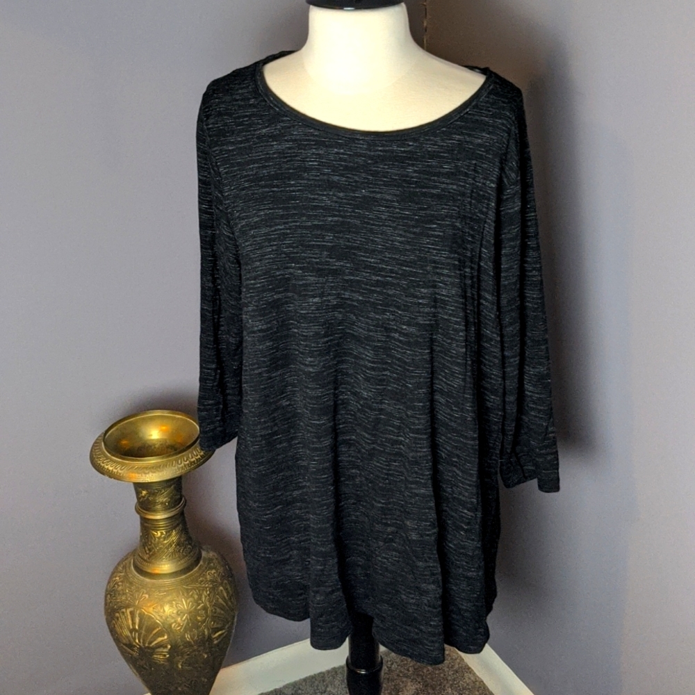 CAROLINA BELLE Black Spacedye Soft Top 2X